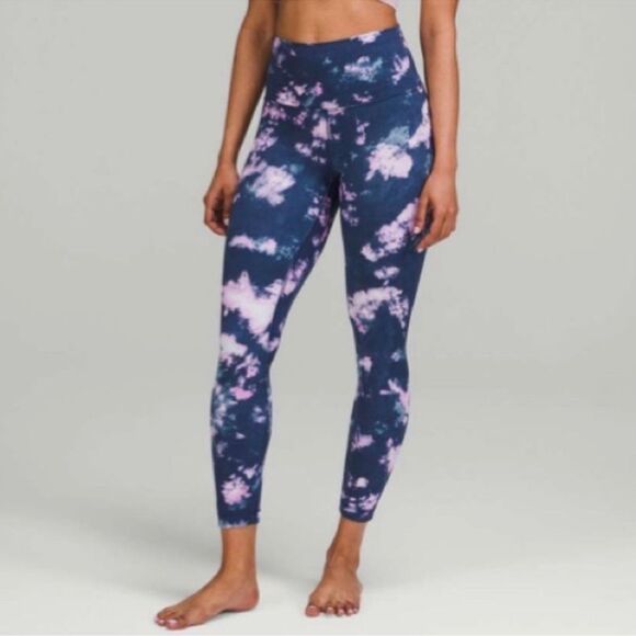 Lululemon Align High-Rise Legging 25" Circulate Tie Dye Mineral Blue Multi Sz 4 - Picture 1 of 13